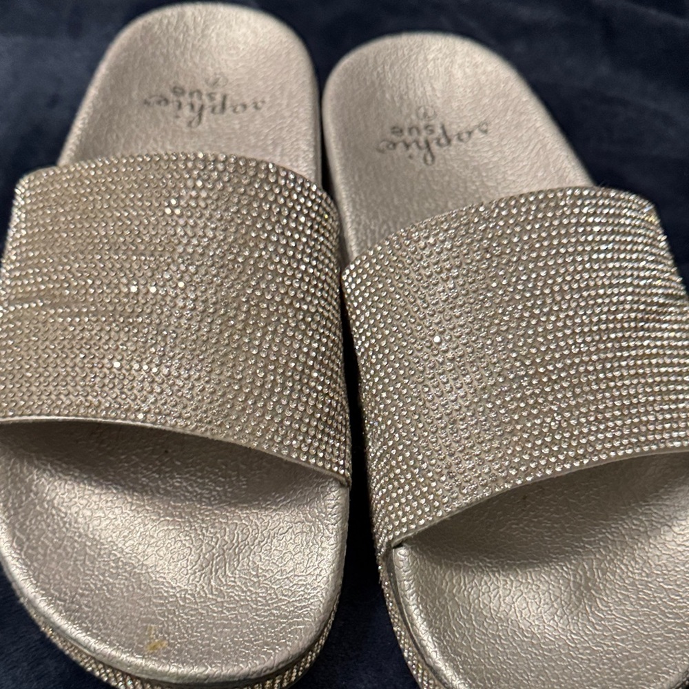Elegant Silver Slide Sandals